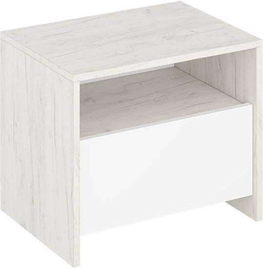 Тумба прикроватная Дублин дуб крафт белый / белый