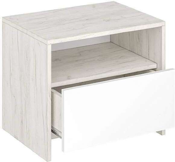 Тумба прикроватная Дублин дуб крафт белый / белый