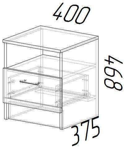 Тумба прикроватная ЭКО Эра (Ясень Шимо)