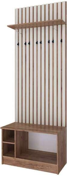 Тумба с вешалкой Кано 800 КПТВ-2, Дуб крафт табачный, Дуб крафт белый Тумба с вешалкой Кано 800 КПТВ-2, Дуб крафт табачный, Дуб крафт белый