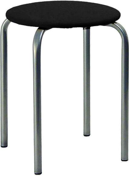 Табурет Комфорт серебро/к/з черный