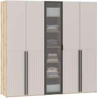 Шкафы Арден 200.04-200.02 витрина-полки-200.04-ящики Дуб Делано / Сантьяго софт Шкафы Арден 200.04-200.02 витрина-полки-200.04-ящики Дуб Делано / Сантьяго софт