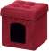 Пуф складной для животных велюр Бордовый