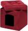 Пуф складной для животных велюр Бордовый