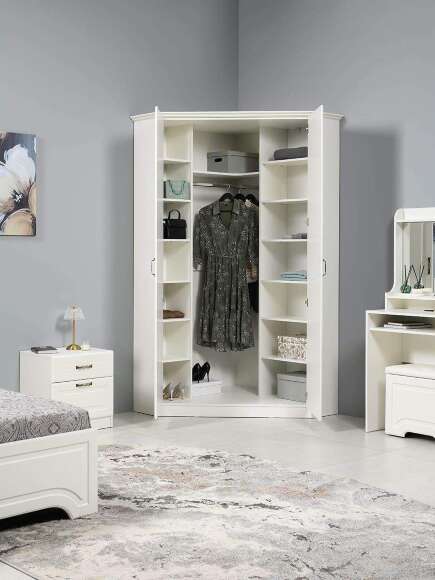 Ливерпуль Шкаф для одежды 13.124.02 Белый/Ясень ваниль