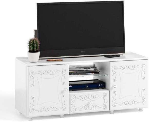 Тумба под ТВ Италия ИТ-25 белое дерево Тумба под ТВ Италия ИТ-25 белое дерево