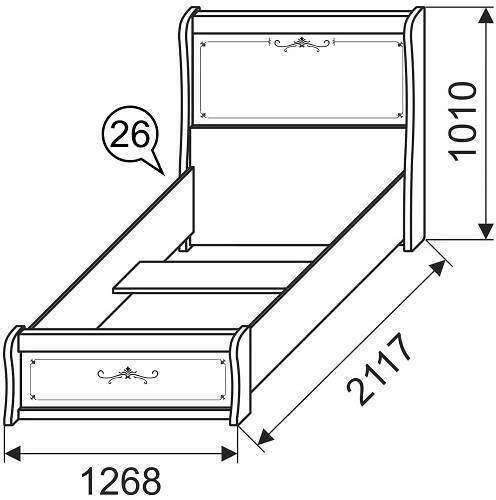 Кровать 120х200 Афродита 26 (Арника) с основанием