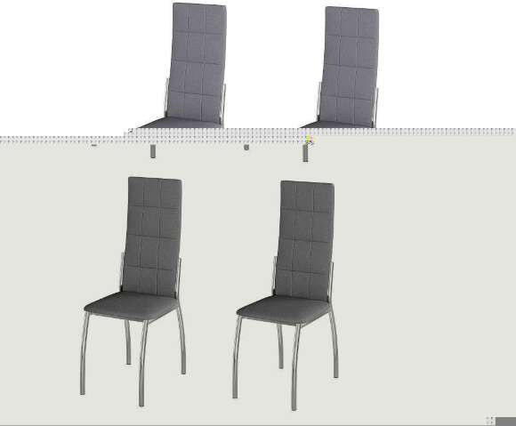 Комплект стульев Юджин (4 шт), хром рогожка серая