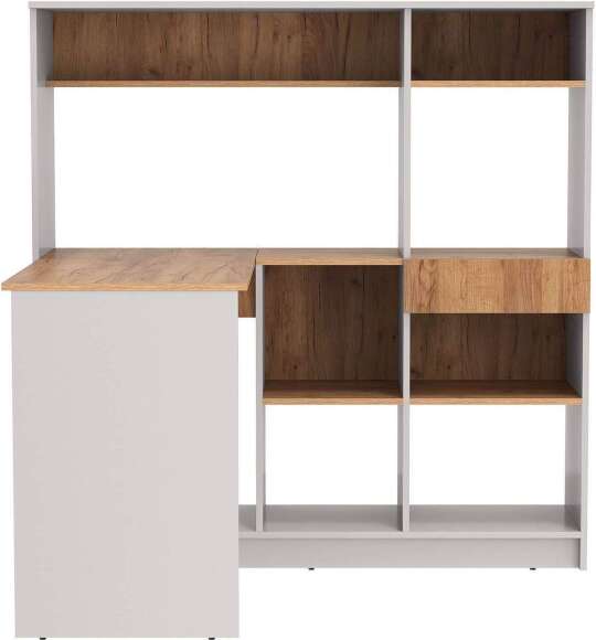 89.11 Прайм стол письменный левый кашемир / дуб золотой