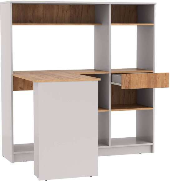 89.11 Прайм стол письменный левый кашемир / дуб золотой