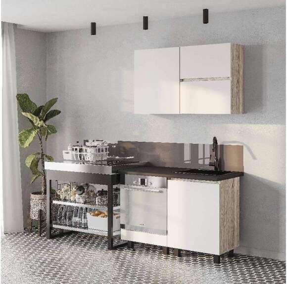 Шкаф под духовку без столешницы Берген Лайт 6д1 0,6м, Дуб смоки, Кашемир