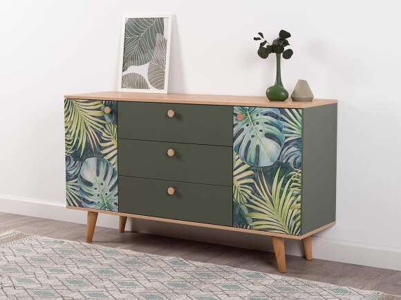 Матиас комод 16.245 Гикори Рокфорд / Дымчатый Зеленый