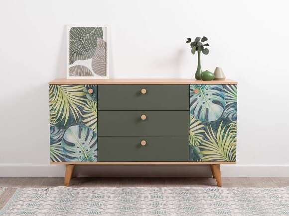 Матиас комод 16.245 Гикори Рокфорд / Дымчатый Зеленый