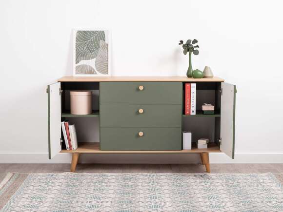 Матиас комод 16.245 Гикори Рокфорд / Дымчатый Зеленый