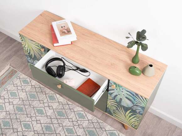 Матиас комод 16.245 Гикори Рокфорд / Дымчатый Зеленый