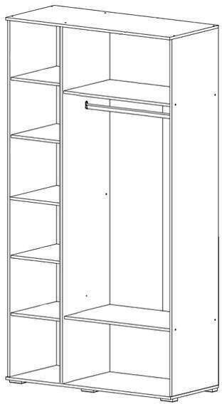 Шкаф 3-створчатый с антресолью Норд 1200 (Графит)