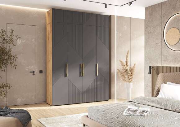 Ирис Антресоль к шкафу (1800) (Браш Графит, Дуб Крафт)