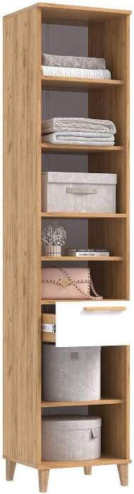 Ирис Прихожая Пенал открытый (Браш Вайт, Дуб Крафт) Ирис Прихожая Пенал открытый (Браш Вайт, Дуб Крафт)