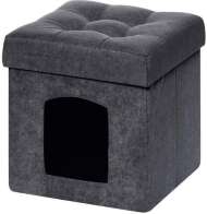 Пуф складной для животных велюр Графит