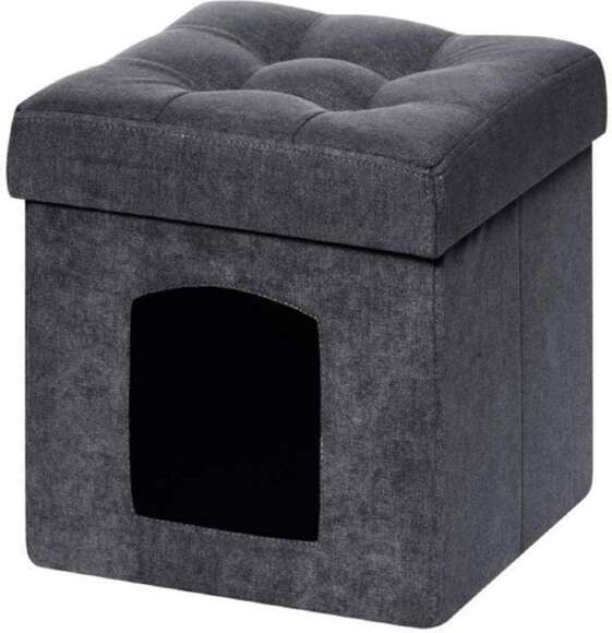 Пуф складной для животных велюр Графит