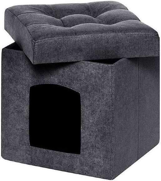 Пуф складной для животных велюр Графит