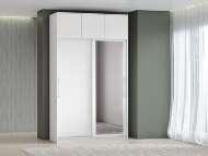 Шкаф-купе арт. 007 1,5 м зеркало антресоль / Белый