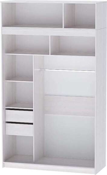 Шкаф-купе арт. 007 1,5 м зеркало антресоль / Белый