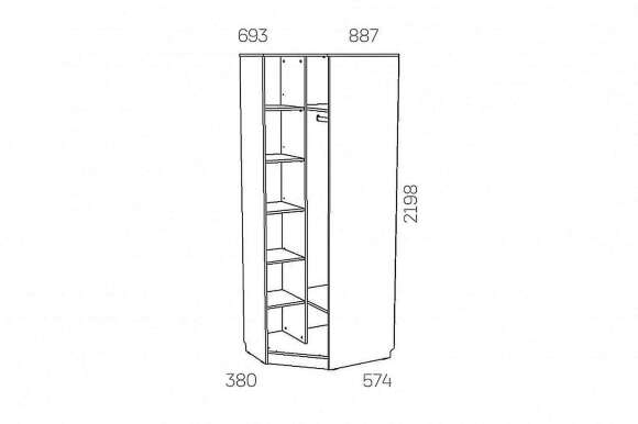 НМ 014.11 ПР Шкаф угловой Оливия Дуб Сонома/белое дерево НМ 014.11 ПР Шкаф угловой Оливия Дуб Сонома/белое дерево