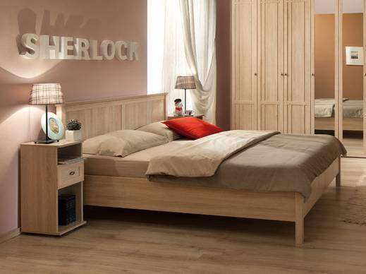Кровать 180х200 Sherlock 41 с основанием из металла (Дуб Сонома)