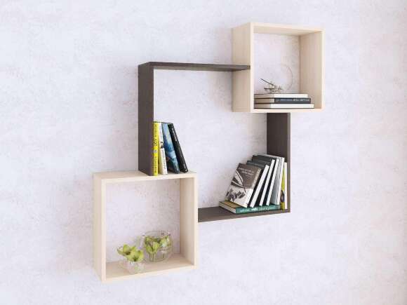 Полка навесная ПН-2 (ТЭКС) Венге / Дуб молочный