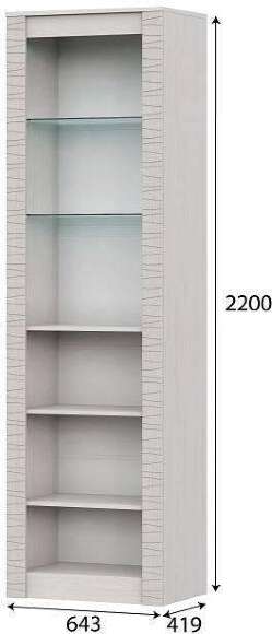 Пенал со стеклом "Гамма 20" Ясень анкор светлый, Сандал светлый Пенал со стеклом "Гамма 20" Ясень анкор светлый, Сандал светлый