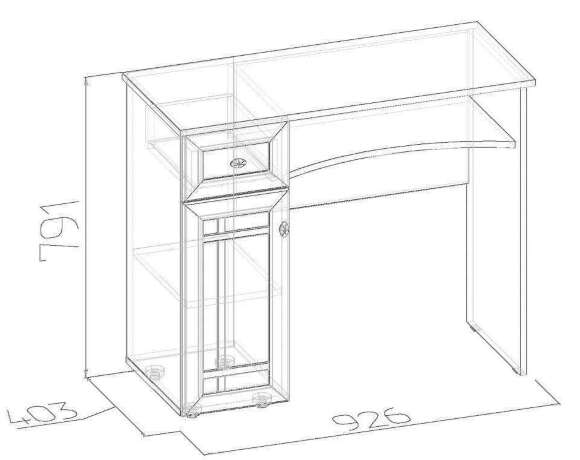 Стол туалетный Глазов-мебель Sherlock 53 (Дуб Сонома)