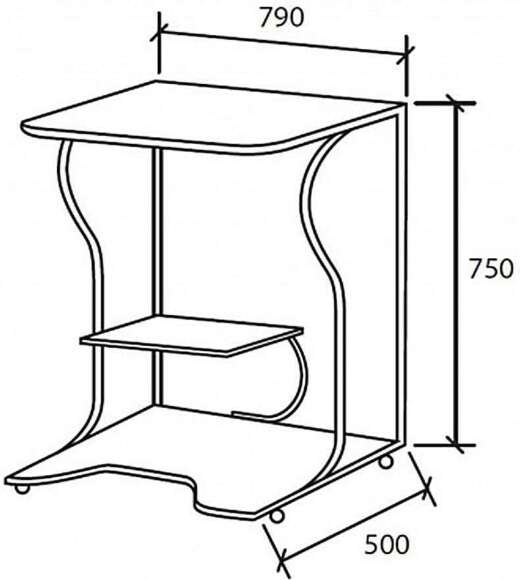 Стол компьютерный Практик-4 дуб сонома