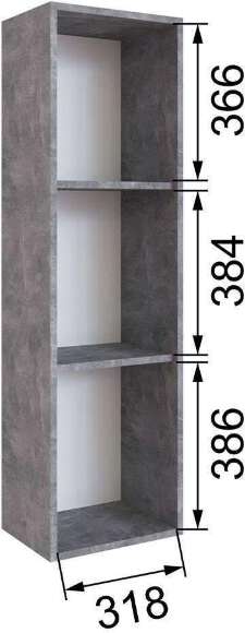 Шкаф навесной закрытый Малави МШ3, Ателье светлое, Белый глянец Шкаф навесной закрытый Малави МШ3, Ателье светлое, Белый глянец