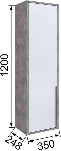 Шкаф навесной закрытый Малави МШ3, Ателье светлое, Белый глянец Шкаф навесной закрытый Малави МШ3, Ателье светлое, Белый глянец