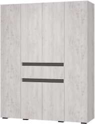 Шкаф 4-х створчатый Мрия ШК-13, Бетон пайн светлый, Графит Шкаф 4-х створчатый Мрия ШК-13, Бетон пайн светлый, Графит