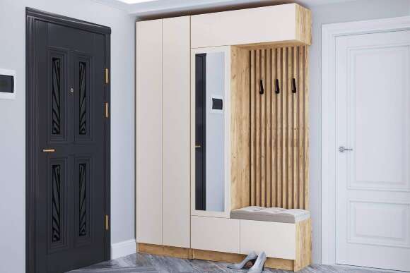 Мини-прихожая Руэлла, Дуб крафт золотой, Кашемир Мини-прихожая Руэлла, Дуб крафт золотой, Кашемир