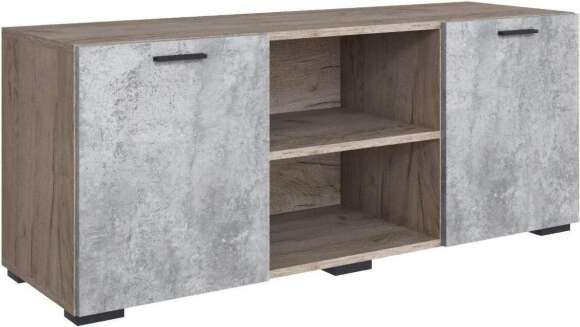 Дублин Тумба ТВ дуб крафт серый/цемент