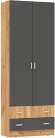 Шкаф Мартина 2-дверный графит / дуб крафт
