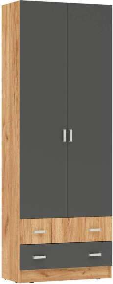 Шкаф Мартина 2-дверный графит / дуб крафт
