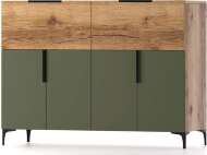 Харди комод высокий Дуб Делано Темный / Грин софт Харди комод высокий Дуб Делано Темный / Грин софт