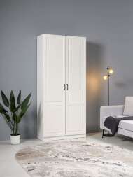 Ливерпуль Шкаф для одежды Белый/Ясень ваниль