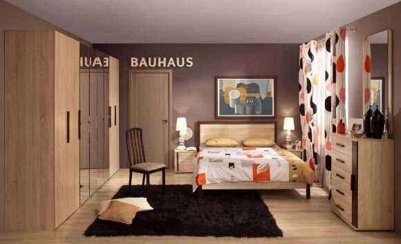 Кровать 120х200 с основанием из дерева Bauhaus 4 (Глазов) Дуб Сонома Кровать 120х200 с основанием из дерева Bauhaus 4 (Глазов) Дуб Сонома