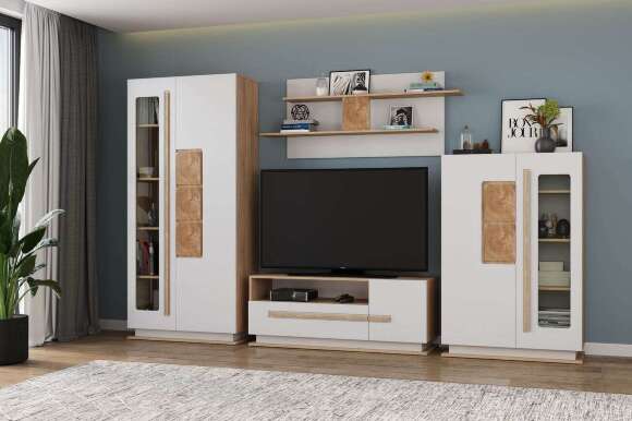 Шкаф комбинированный Дора 30.03-02 дуб сонома/белый глянец