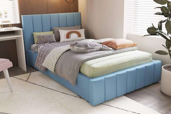 Кровать с подъёмным механизмом Нега 120х200, Светло-голубой