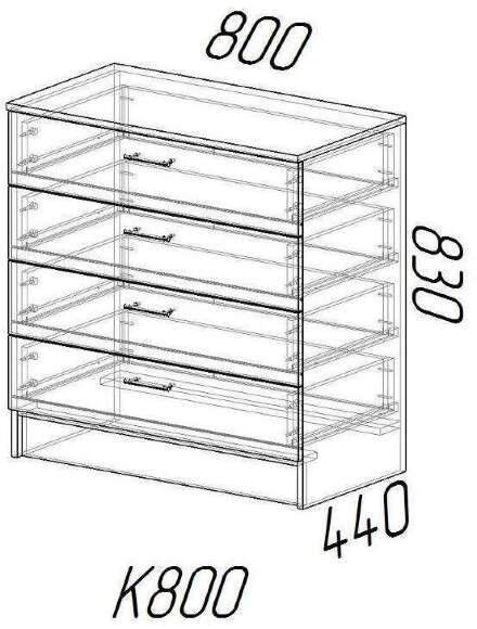 Комод К800, дуб вотан/белый гладкий Комод К800, дуб вотан/белый гладкий