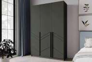 Шкаф трехстворчатый Феникс, графит/олива софт Шкаф трехстворчатый Феникс, графит/олива софт