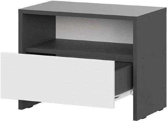 Тумба прикроватная Дольче Графит, Белый Тумба прикроватная Дольче Графит, Белый