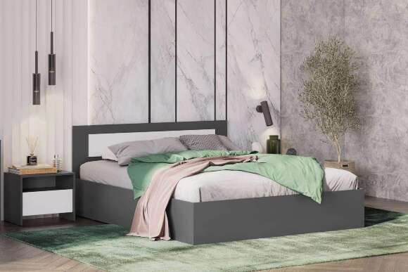 Тумба прикроватная Дольче Графит, Белый Тумба прикроватная Дольче Графит, Белый