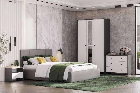 Тумба прикроватная Дольче Графит, Белый Тумба прикроватная Дольче Графит, Белый